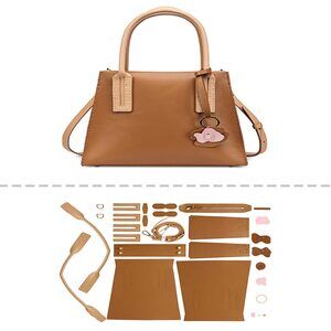 3477 Leather Top Handles Handbag DIY Kit, DIY Crossbody Shoulder Bag